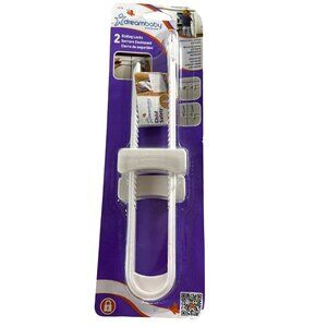 Dreambaby 2 Sliding Locks to Secure Cabinet Doors Quickly & Easily New & Sealed